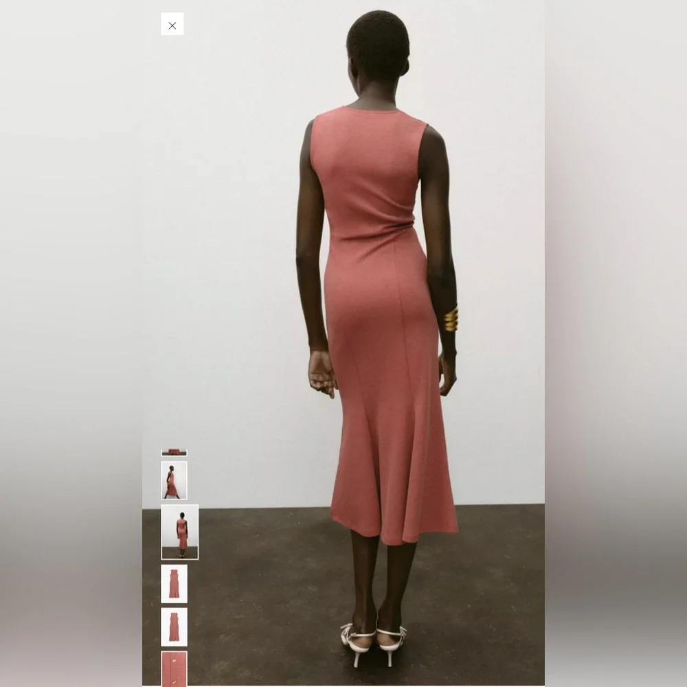 BUTTONED PIQUÉ DRESS - Picture 9 of 12